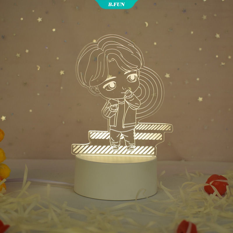 Đèn LED 3D Hình Nhóm Nhạc BTS BT21 V JUNGKOOK Độc Đáo