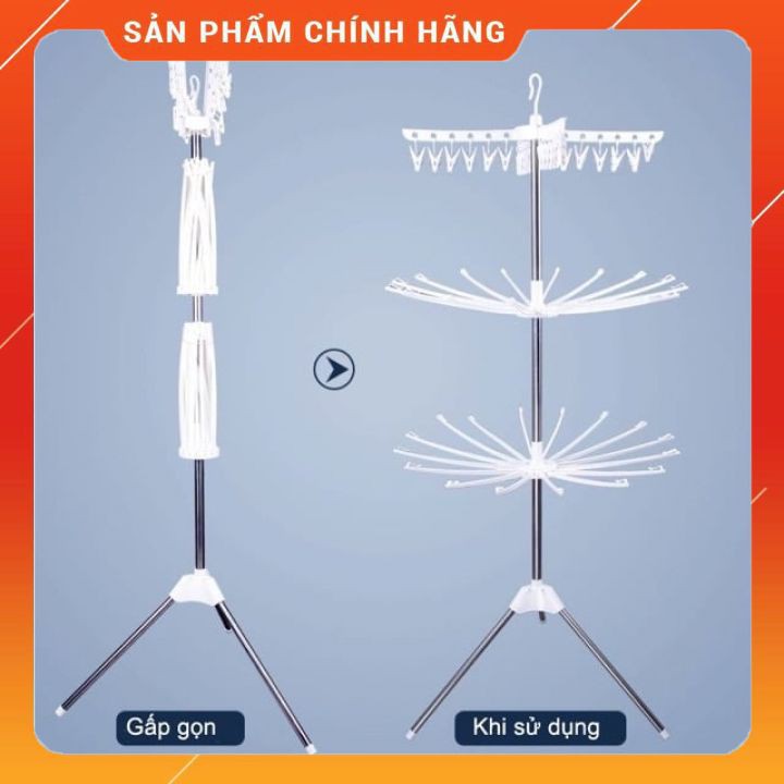 CÂY PHƠI QUẦN ÁO HỢP KIM GẤP GỌN THÔNG MINH [FREESHIP]