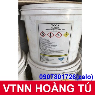 Khử trùng dạng viên Clo sủi TCCA 90%. Xử lý nước, xử lý đáy. Xô 5kg
