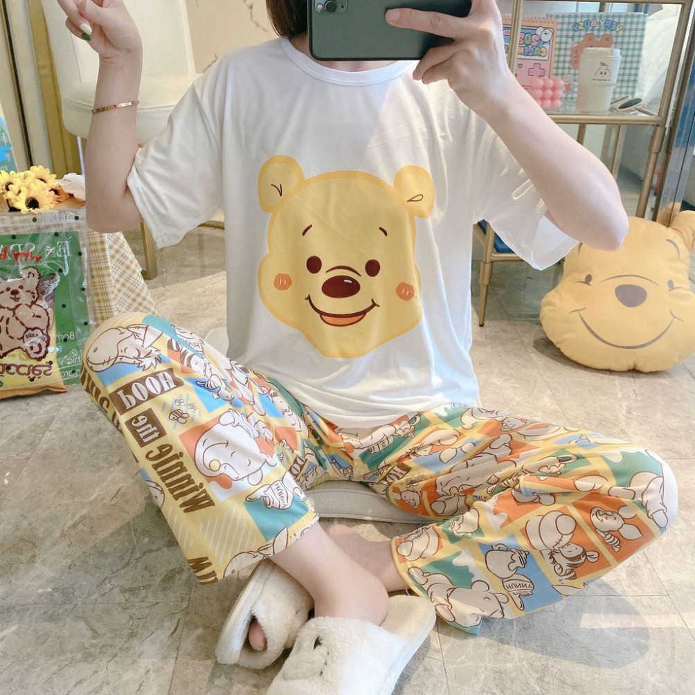 Đồ bộ nữ ❤️Freeship❤️ Bộ mặc hè cotton đẹp hoạt hình dễ thương phiên bản Hàn Quốc - Đồ ngủ đẹp