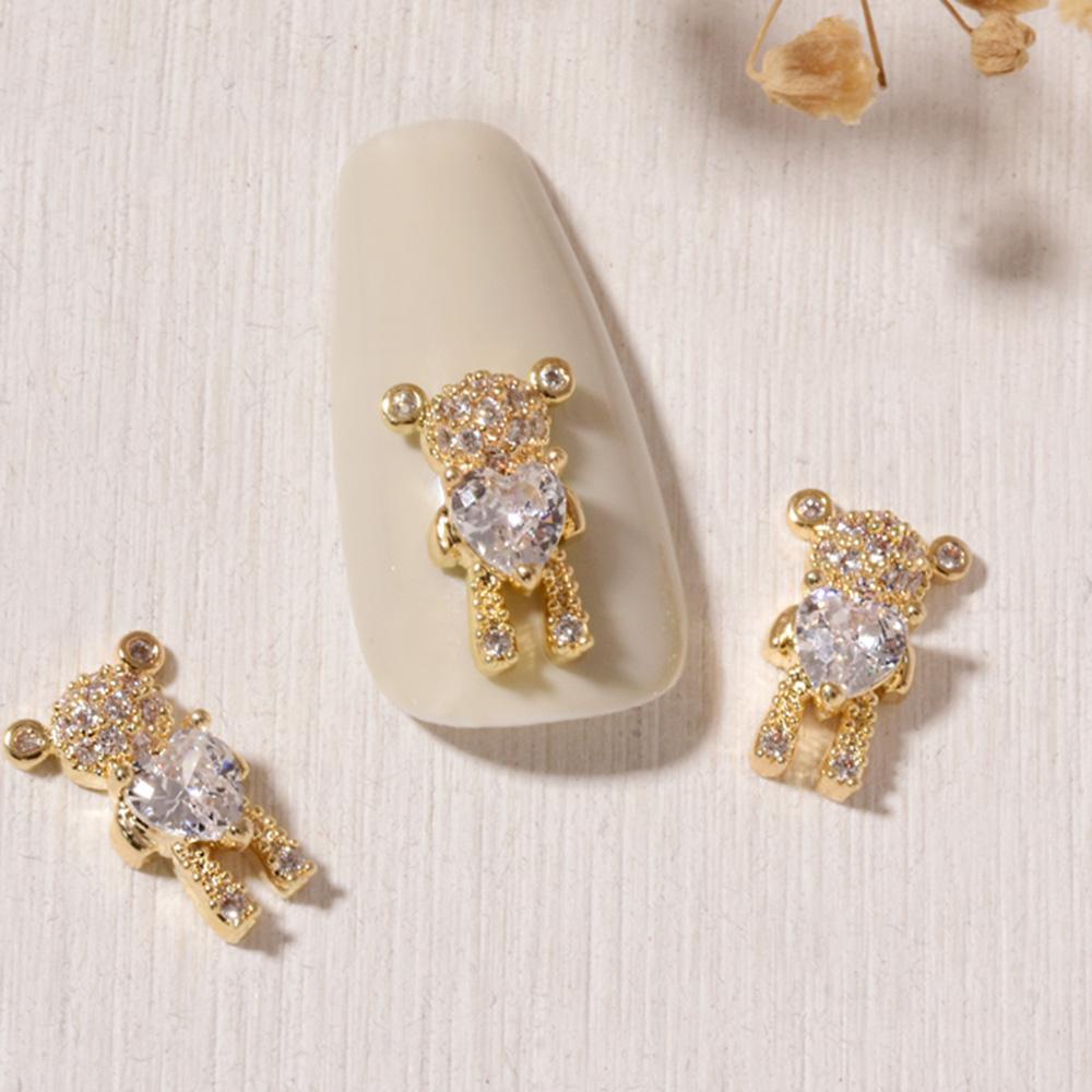 Móng Tay 3D CABEZA|Thiết Kế móng tay Charm. Gấu Đánh Nhịp Trái Tim