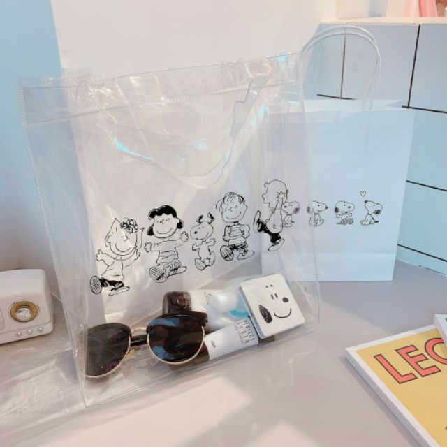 Túi tote trong suốt Snoopy tiện lợi đựng Doll, Bomb