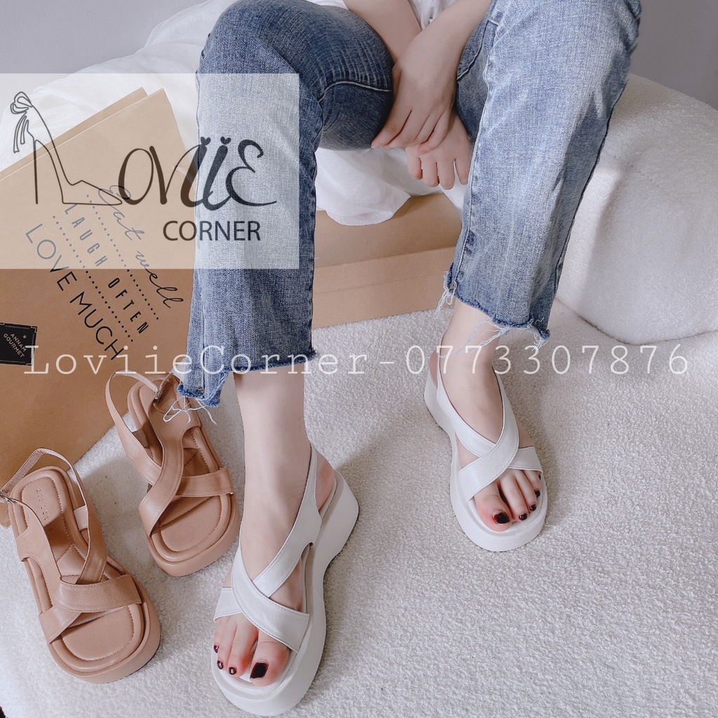 SANDAL XUỒNG LOVIIECORNER - GIÀY THỜI TRANG PHONG CÁCH NỮ TÍNH QUAI NGANG CHÉO ĐẾ BẰNG S220711