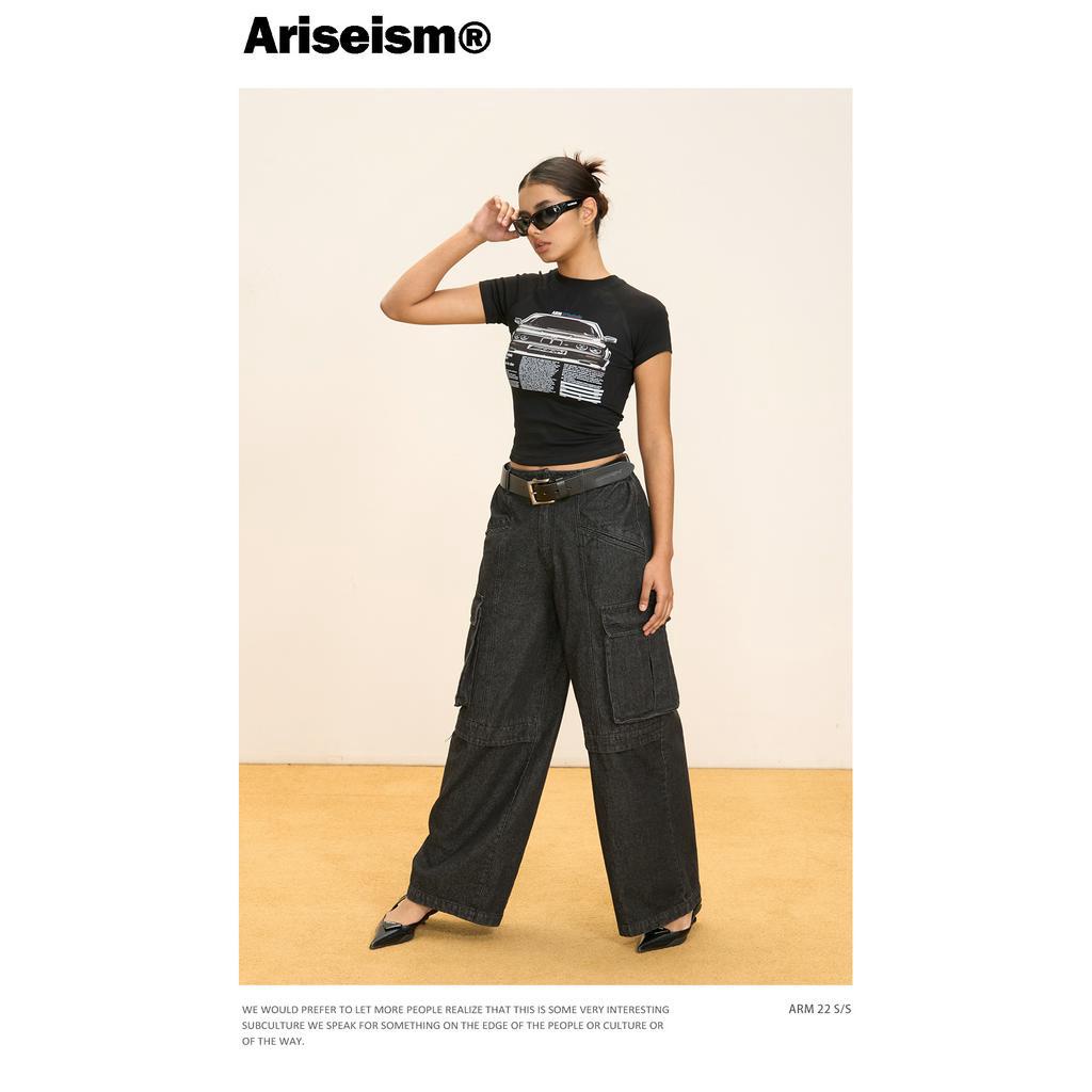 Áo Thun Tay Ngắn In Hình Cô Gái Đua Xe Phong Cách Mỹ Thời Trang Mùa Hè 2023 Mới