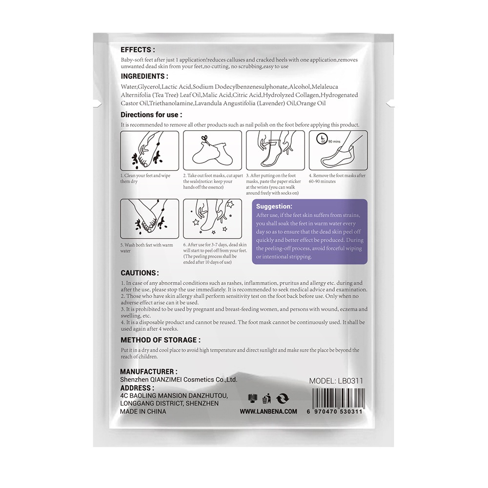 [Hàng mới về] Mặt nạ chân dạng lột giúp tẩy tế bào chết dưỡng ẩm cho da khô chai sần