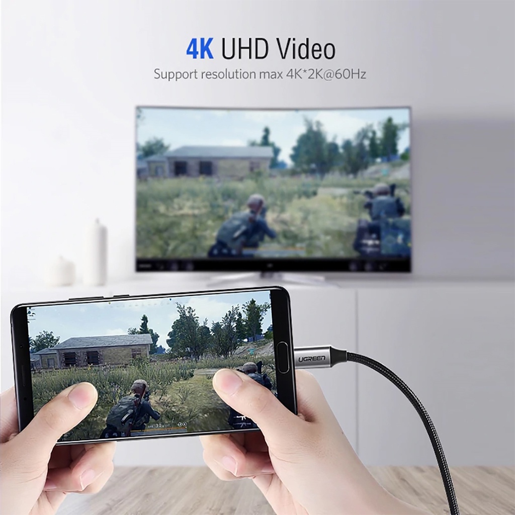 Cáp chuyển USB C to HDMI dài 1,5m cao cấp hỗ trợ 4K 2K @60Hz Ugreen 50570