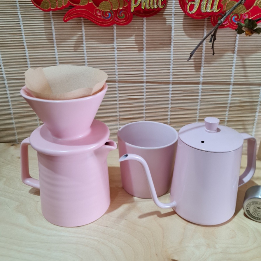 Bộ phễu pha cà phê phương pháp V60 gốm phong cách Châu Âu