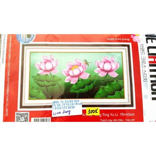 Tranh thêu HOA SEN( chưa thêu)78*43cm