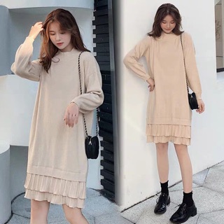 Đầm Len Chân Váy Phối Nhung