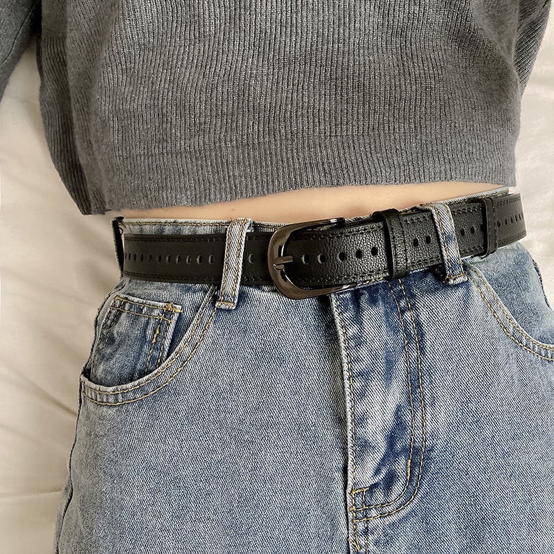 ❀✇Thắt Lưng Đục Lỗ Đơn Giản Dễ Phối Đồ Phong Cách Hàn Quốc Thời Trang Cho Nữ