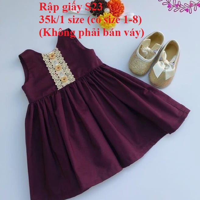 RẬP GIẤY VÁY BÉ S23 (KHÔNG PHẢI BÁN VÁY-đây là bản thiết kế bằng giấy)