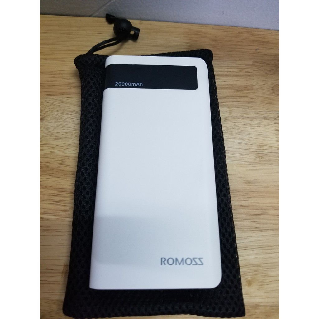 Pin sạc dự phòng cao cấp Romoss Sense 6P 20000mAh (Trắng) - Tặng túi chống sốc cho pin