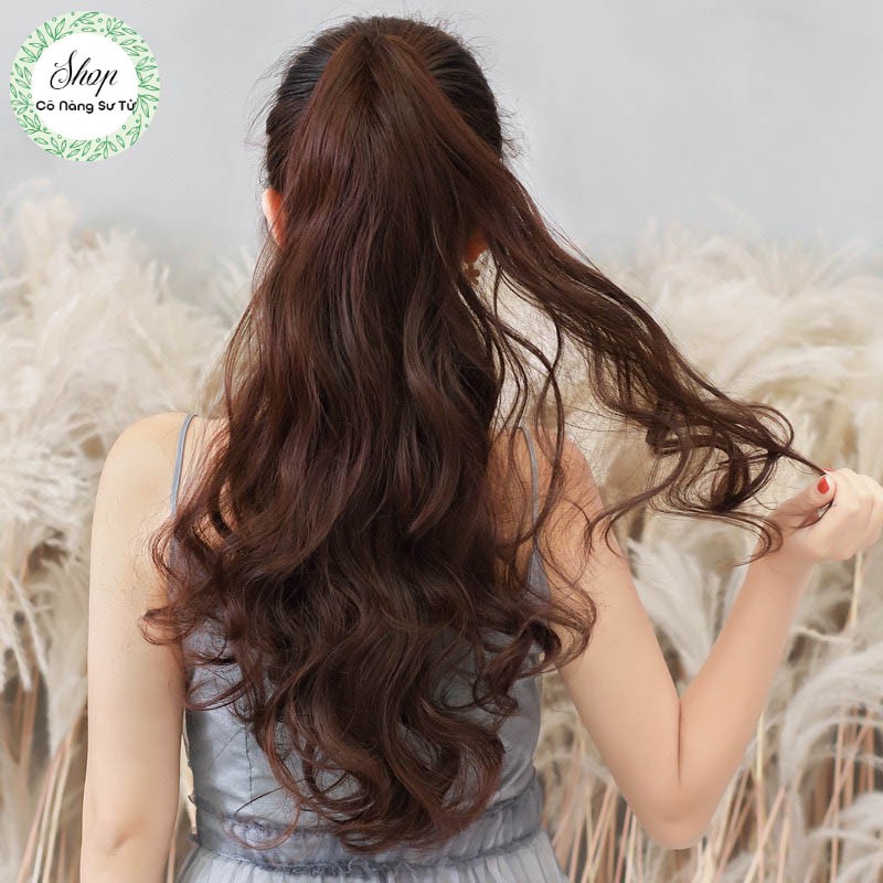 Đuôi tóc giả nữ xoăn sóng dài – Kẹp ngoạm ôm tóc tự nhiên, trẻ trung, giữ nếp tốt - Cô nàng sư tử