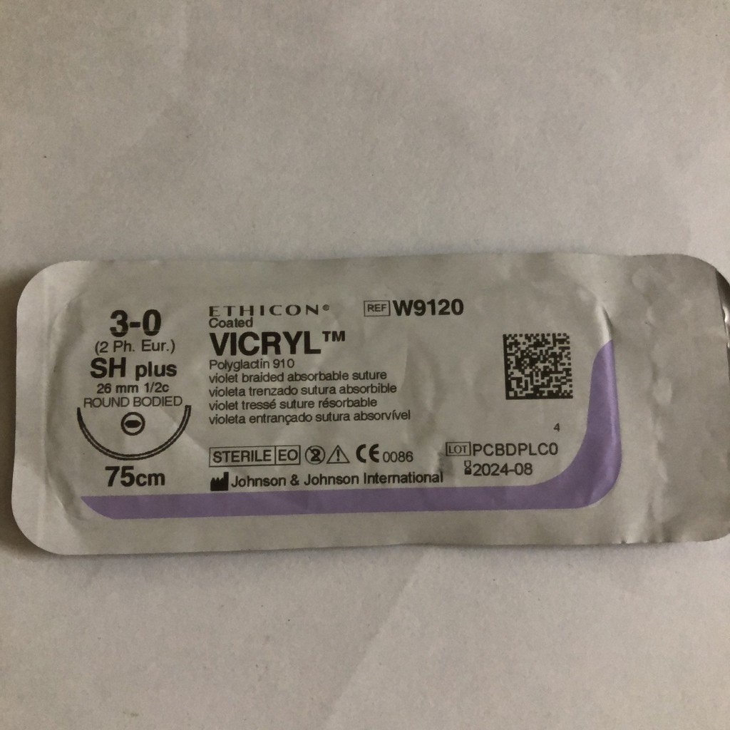 Chỉ phẫu thuật tự tiêu Vicryl (Polyglactin) 3/0