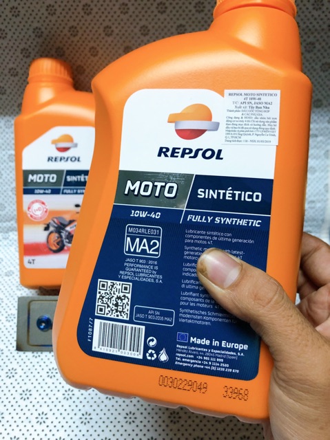 Repsol moto sintetico 4T 10w40 nhập khẩu tây ban nha