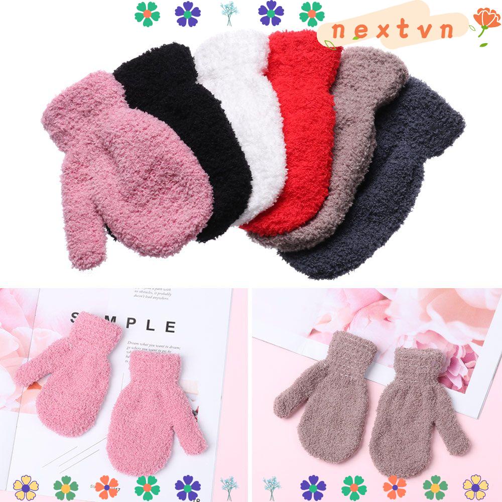 Găng tay ấm áp kiểu đan len thời trang mùa đông dành cho trẻ từ 0 đến 4 tuổi