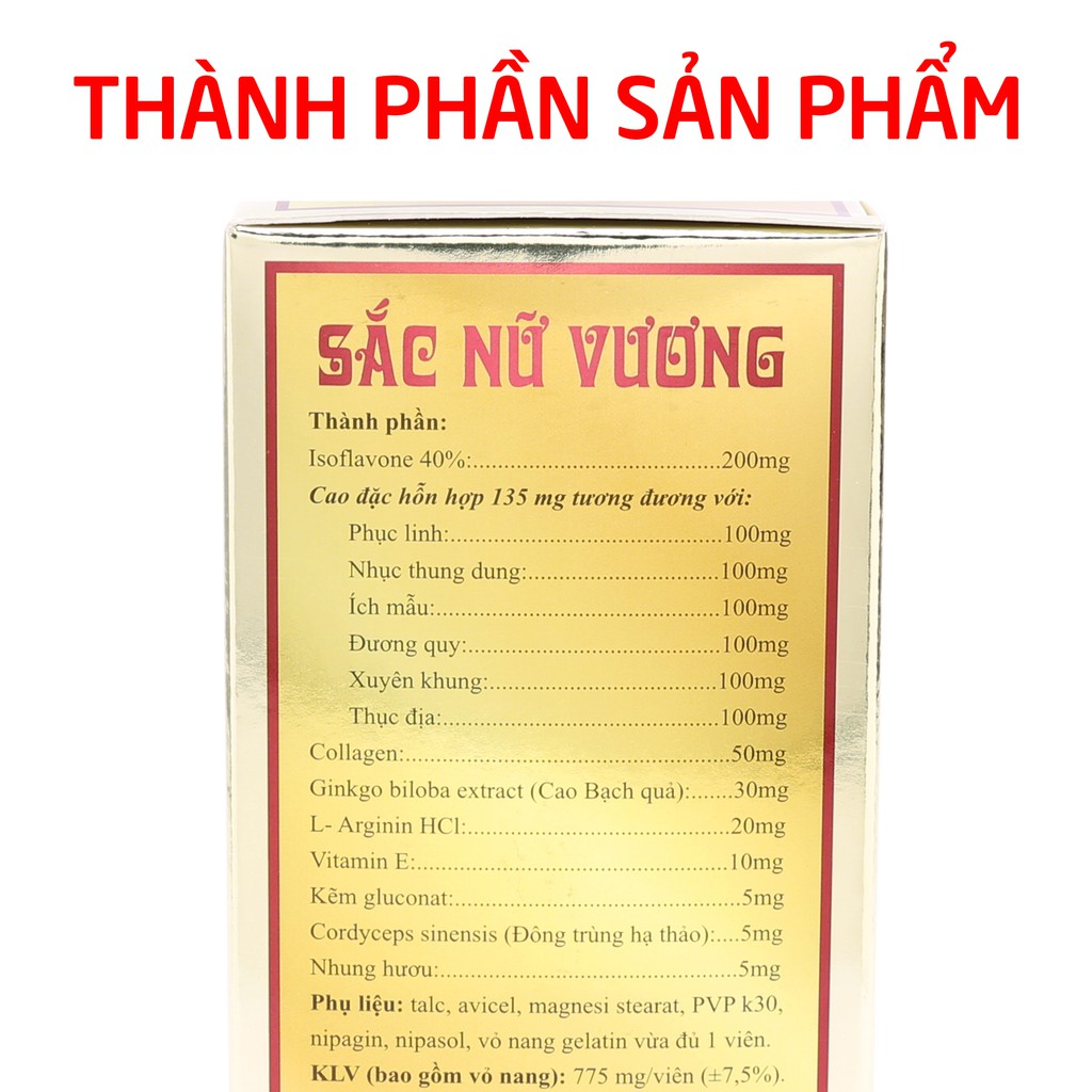 Viên uống đẹp da Sắc Nữ Vương bổ sung Collagen, tăng nội tiết tố nữ - 60 viên [Sắc Nữ Vương]