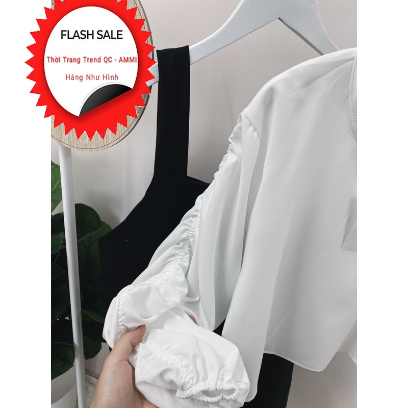 Set Yếm Kaki Đen Kèm Áo Tay Bồng ,Váy Kèm Áo Thun Chất Đũi Trắng X009 | BigBuy360 - bigbuy360.vn