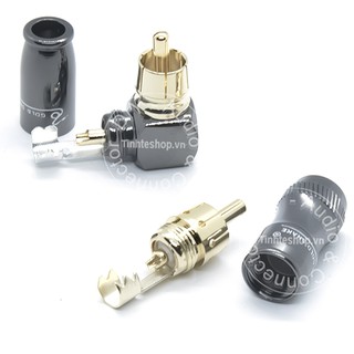 Jack hàn dây AV cong 2 chiếc - Đầu hàn dây hoa sen