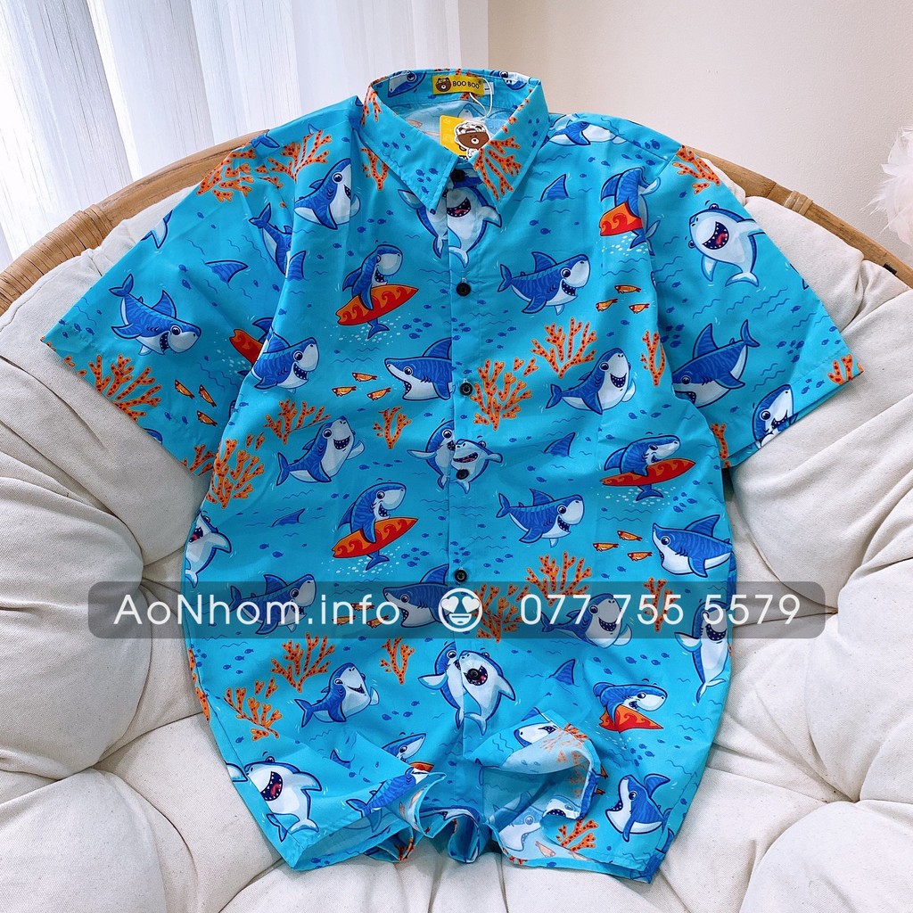 Áo Sơ mi Hoạt hình - Baby Shark CÓ SIZE EM BÉ | BigBuy360 - bigbuy360.vn