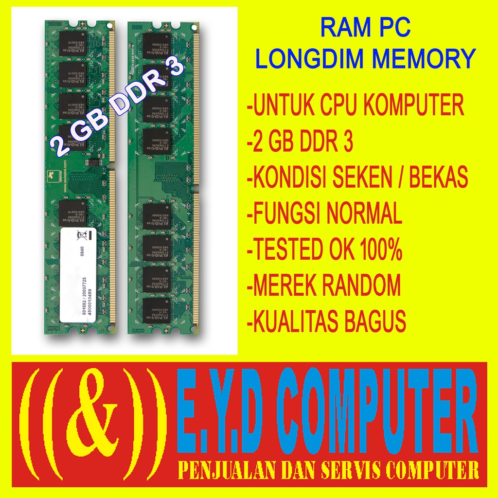 Bộ Nhớ Ram 2gb Ddr 3 Longdim 2gb Ddr3 Cho Máy Tính