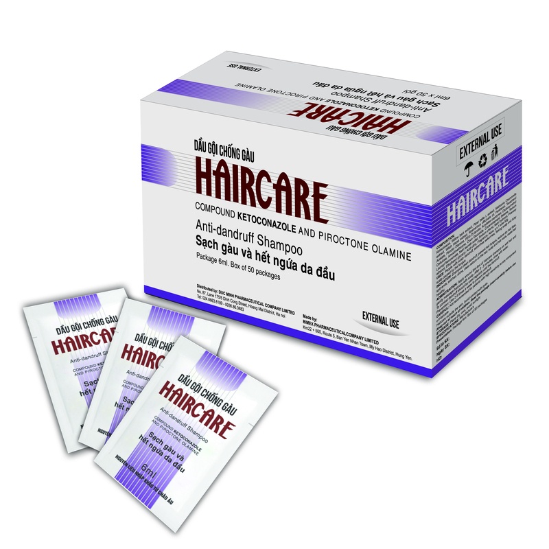 Dầu gội chống gàu HAIRCARE dạng gói tiện dụng, giúp sạch gàu và hết ngứa da đầu - Gói 6ml