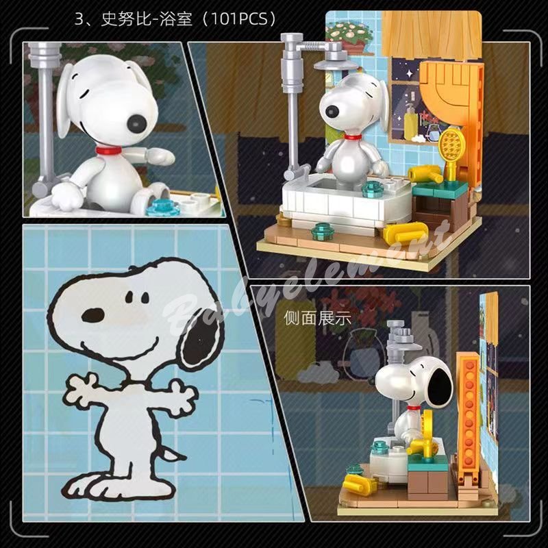 Bộ Đồ Chơi Lắp Ráp Hình Chú Chó Snoopy 8 Construct Độc Đáo DIY