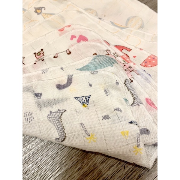 Set 10 khăn sữa xô xuất nhật hoạ tiết dễ thương cho bé sơ sinh