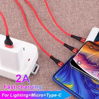 Dây Cáp Sạc Nhanh 3 Trong 1 Cho Android Ios 2a Type C Micro Usb