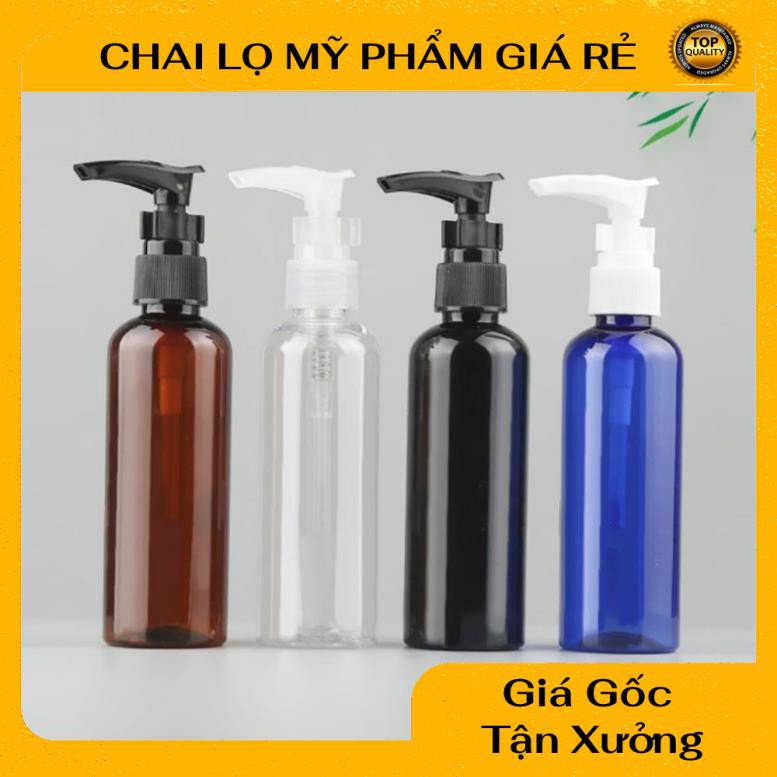 Chai Chiết Mĩ Phẩm ❤ RẺ VÔ ĐỊCH ❤ Chai nhựa pet vòi nhấn sữa tắm 50ml,100ml chiết mỹ phẩm , phụ kiện du lịch