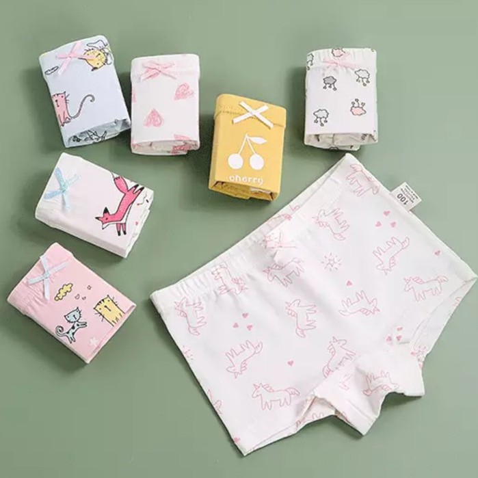 Set 3 quần chip đùi bé gái, quần lót trẻ em cotton cao cấp mềm mại thoáng mát QL07