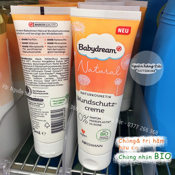 Kem chống hăm hữu cơ Babydream Đức