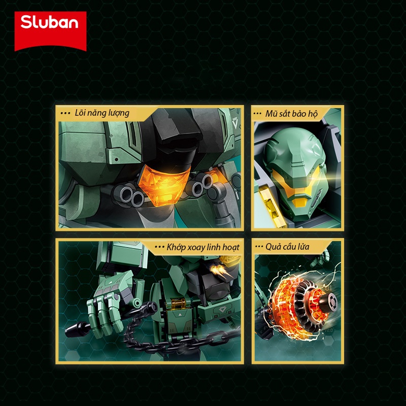 Đồ chơi Lắp ráp Cinder Partisan, Sluban 1153 Pacific Rim, Xếp hình thông minh, Mô hình Người máy bảo vệ Trái Đất