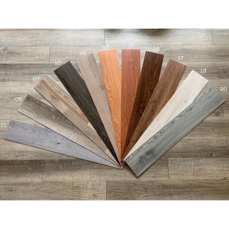 Combo 1 mét vuông sàn nhựa giả gỗ loại 1 có sẵn keo Vân sần, độ dày đủ 2mm MF375