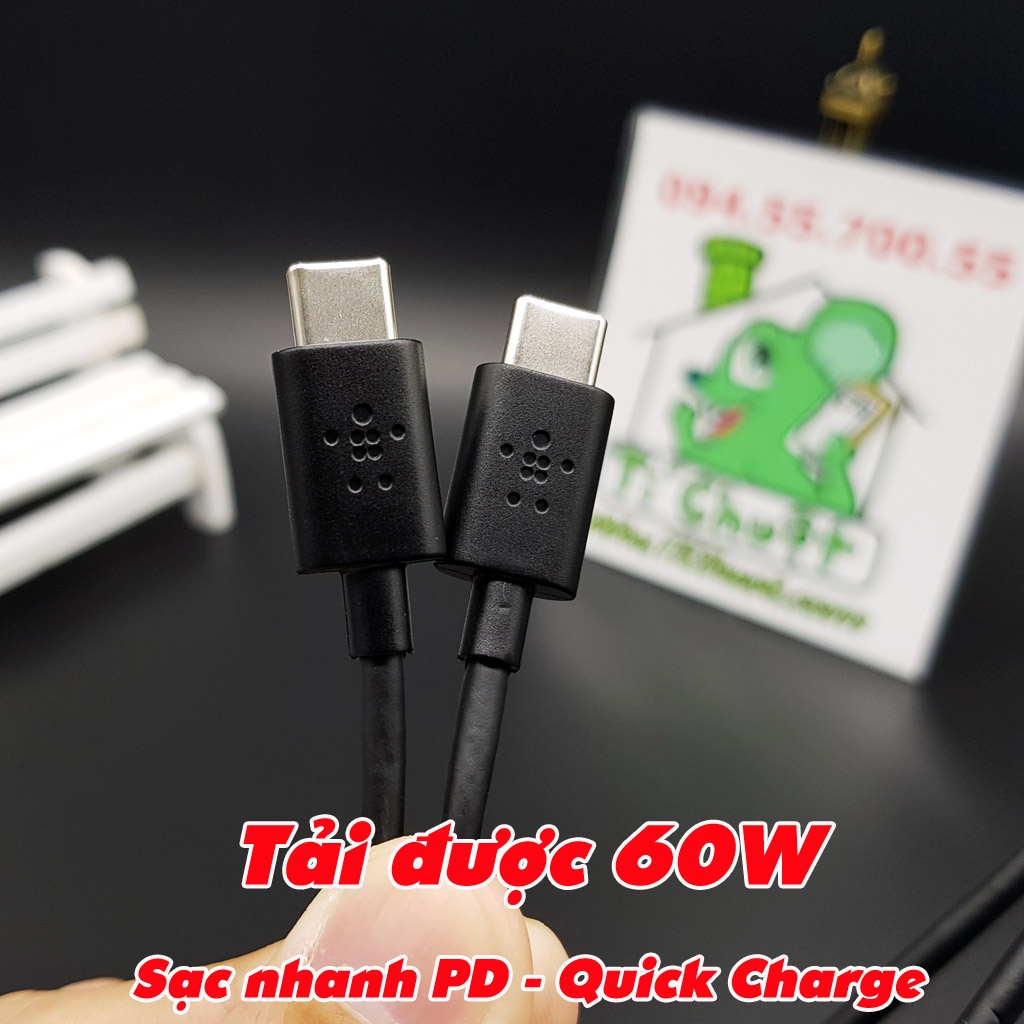 [Chính Hãng][Ảnh Thật] Cáp BELKIN C-C ngắn 60cm 2 đầu Type-C ZIN