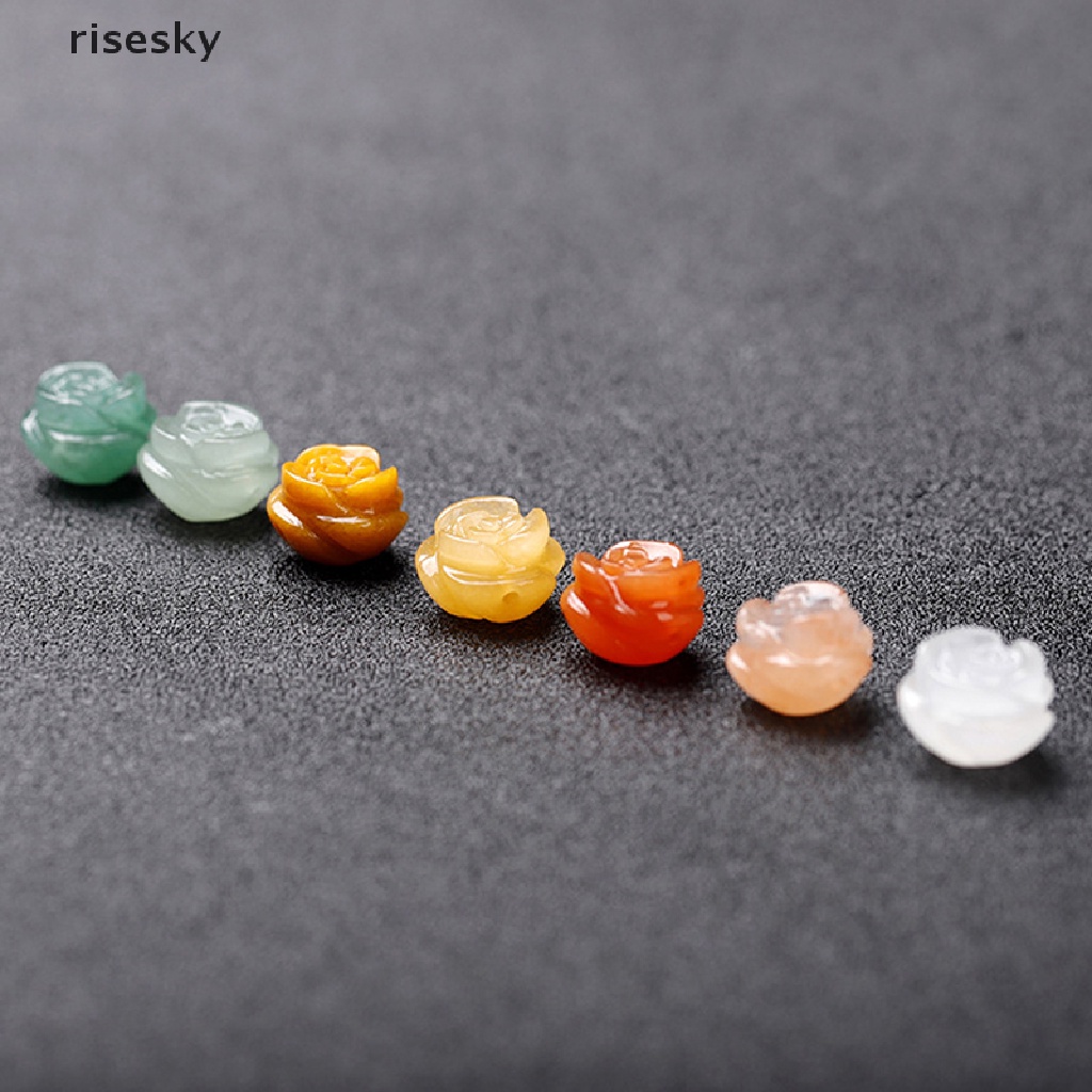 Set 3 Chuỗi Hạt Đá Mã Não Tự Nhiên Hình Hoa Hồng ♨Trên đó