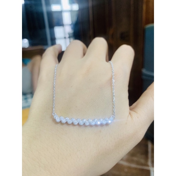 Dây chuyền dải đá cz sóng bạc chuẩn đẹp
