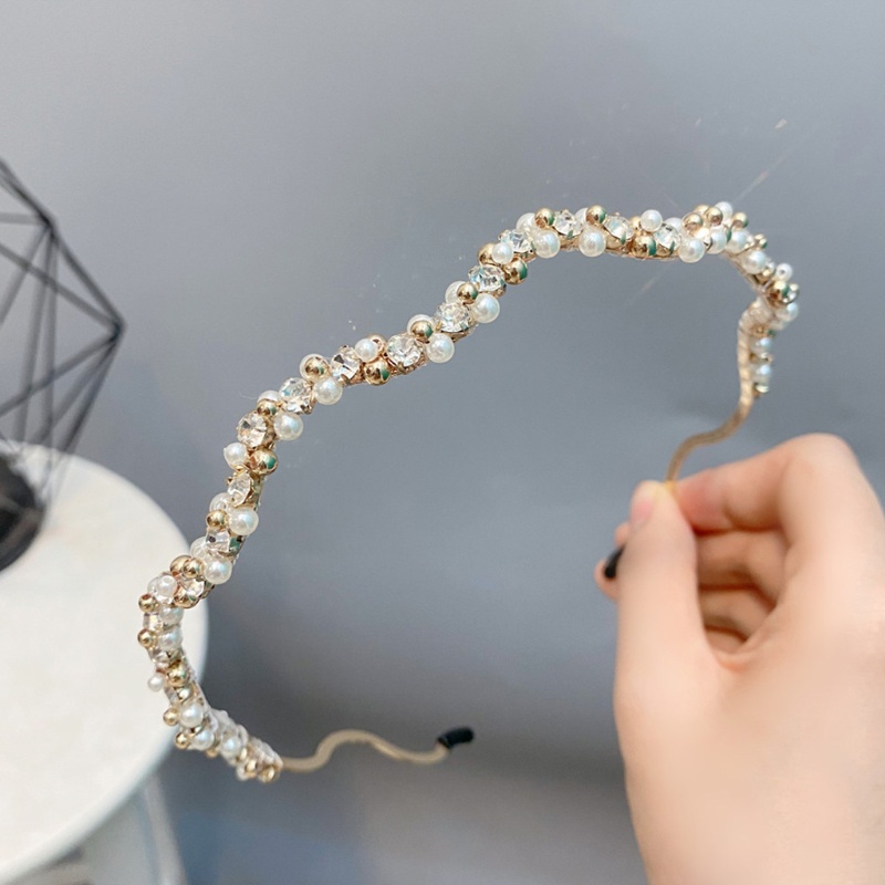 Flgo Băng Đô Đính Đá Ngọc Trai Thời Trang Thanh Lịch Dùng Làm Đạo Cụ Chụp Ảnh Tiệc Tùng