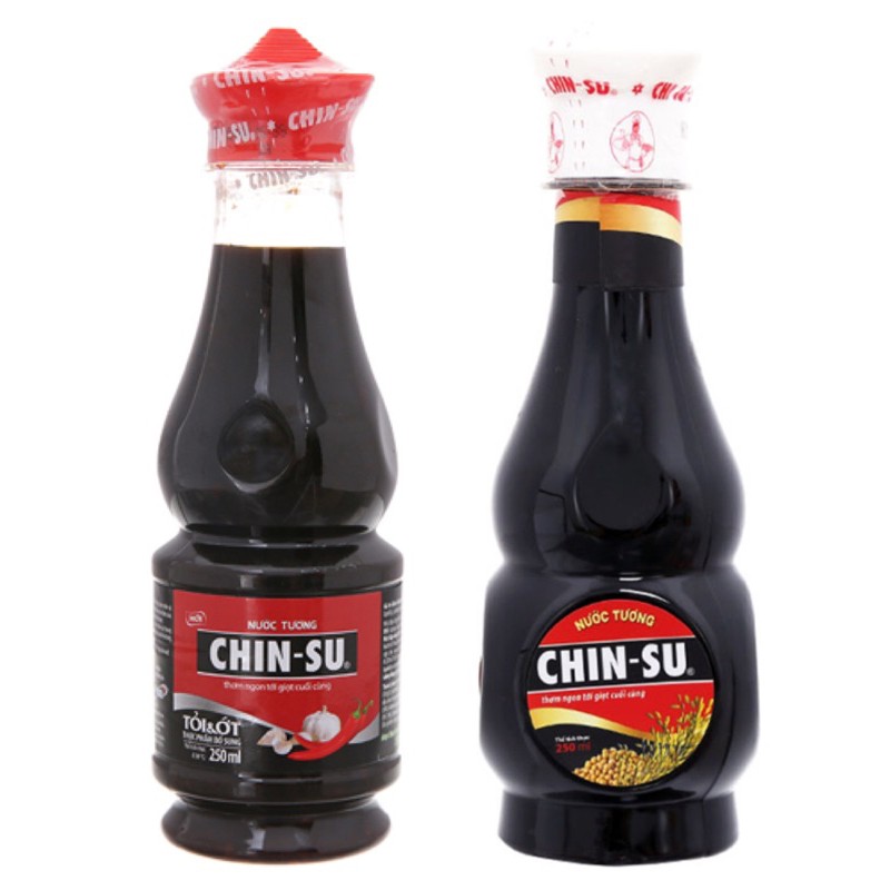 NƯỚC TƯƠNG CHINSU NGUYÊN CHẤT/ TỎI ỚT 250ML/ XÌ DẦU CHIN-SU