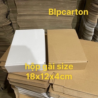 Hộp gài size 18x12x4CM bộ 20 hộp carton giấy nâu