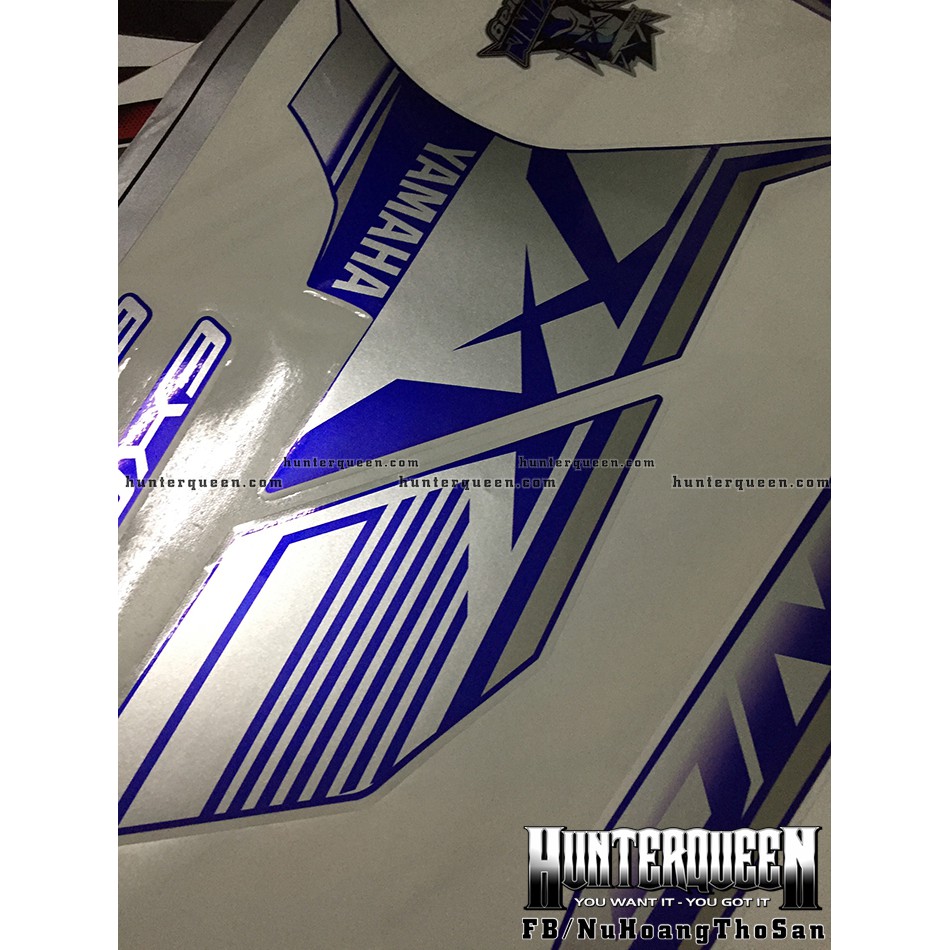 Tem Exciter 150. Tem rời MX King sọc đơn giản, chất liệu CANDY, dán xe xanh GP. Xe màu khác vui lòng inbox