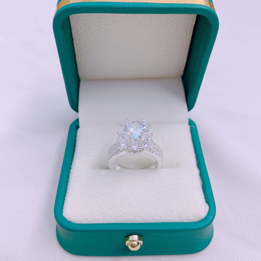 Nhẫn nữ bạc thật mặt đá cao mẫu mới sang trọng - Kho sỉ bạc Nhất Linh