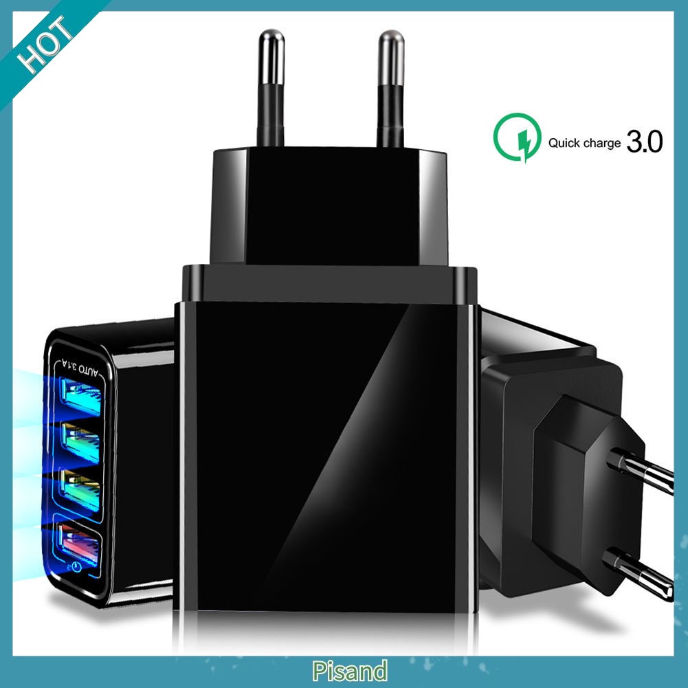 Cốc sạc nhanh QC 3.0 4 cổng usb tiện lợi khi đi du lịch