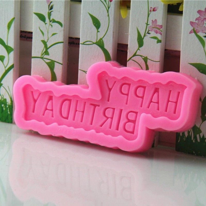 1 Khuôn Fondant Bằng Silicone Hình Chữ Happy Birthday 3d 006