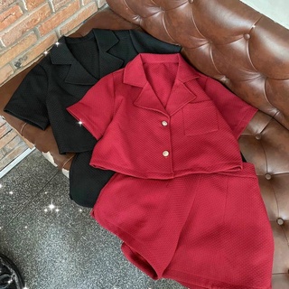 SET ÁO CROPTOP FORM VEST CHẤT XỐP + SHORT