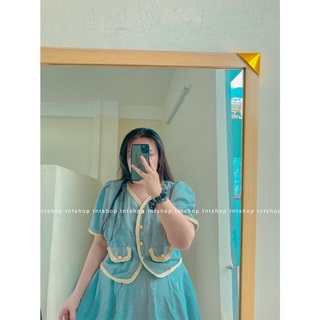 SET TIỂU THƯ VIỀN NÚT XANH LAM [TNT Shop Bigsize 60Kg 90Kg]