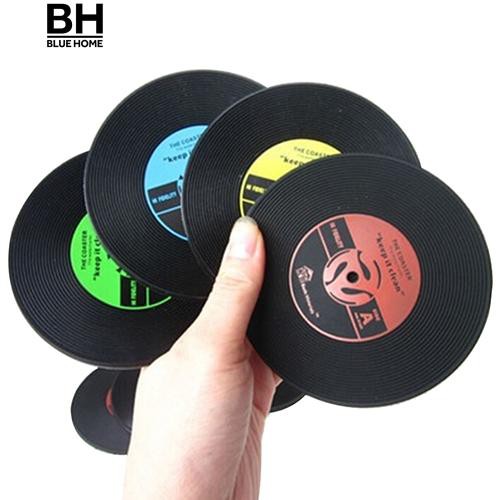 Đế Lót Ly Silicone Chống Trượt Hình Đĩa Cd Cổ Điển