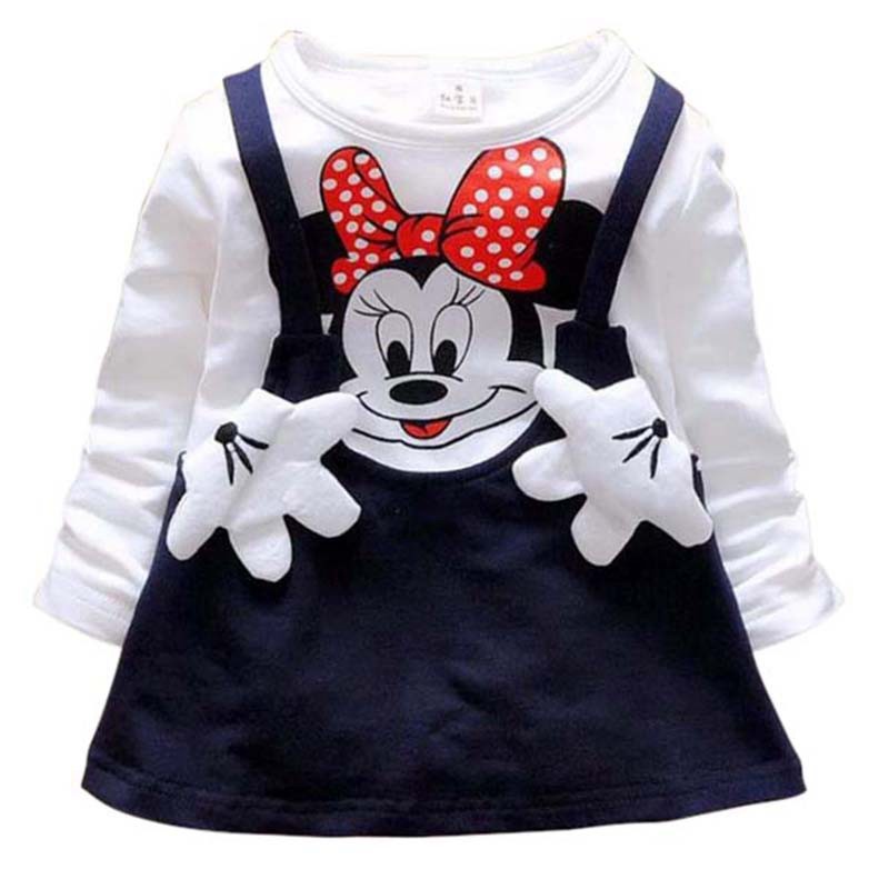 Đầm tay dài hình Mickey cho bé gái