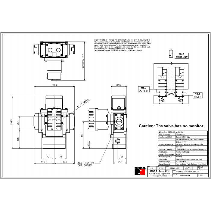 SOLENOID VALVE J3573A7164 ROSS