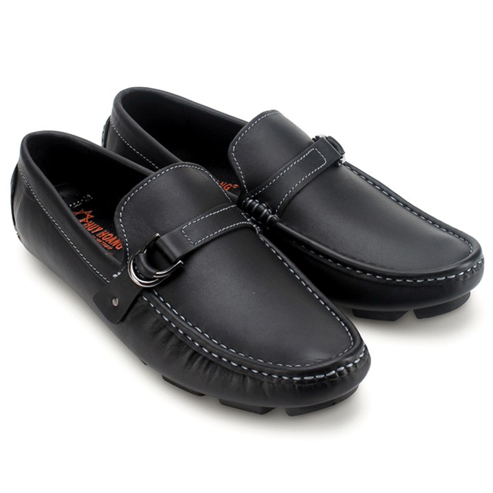 Giày mọi nam Huy Hoàng đế âm đính móc màu đen-HP7770 | BigBuy360 - bigbuy360.vn